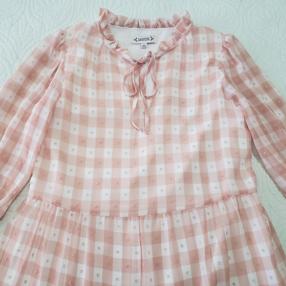 Nanette Lepore Pink Blush Gingham Dress Size 2 - Picture 5 of 13